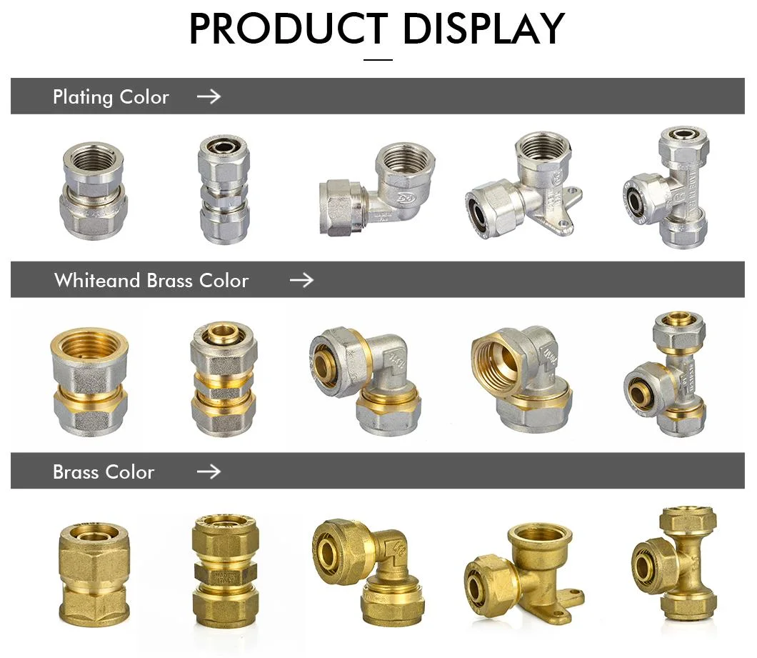 Ifan Factory Yellow Color Brass Compression Fittings 1/2