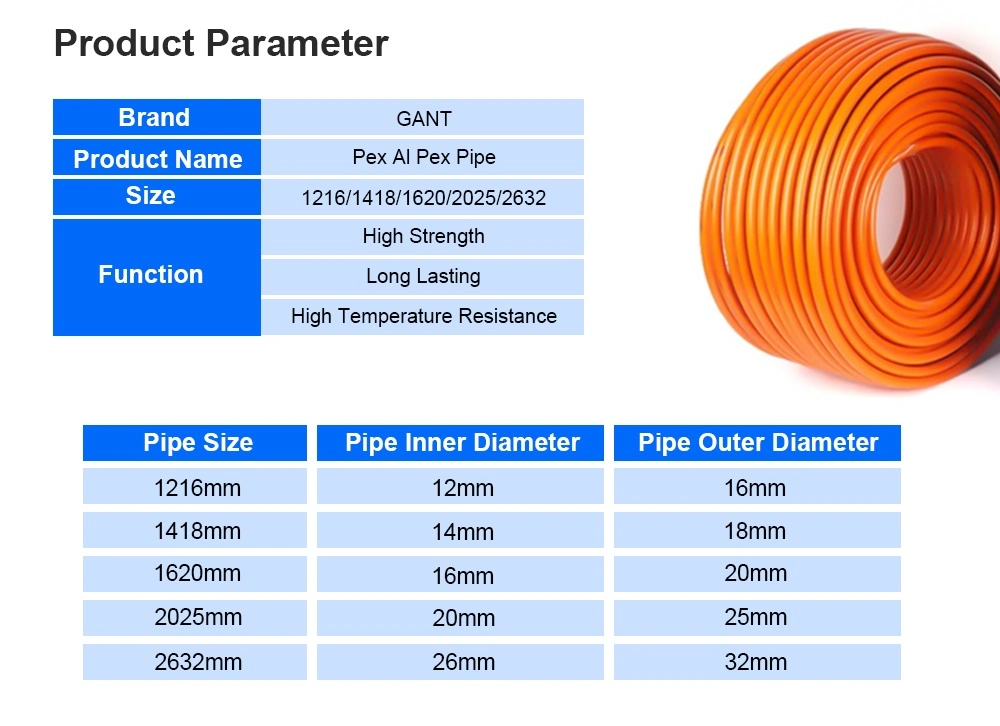 High-Temperature Flexible Plastic Pressure Composite Pex Al Pex Multilayer Resistant Heat Pipes