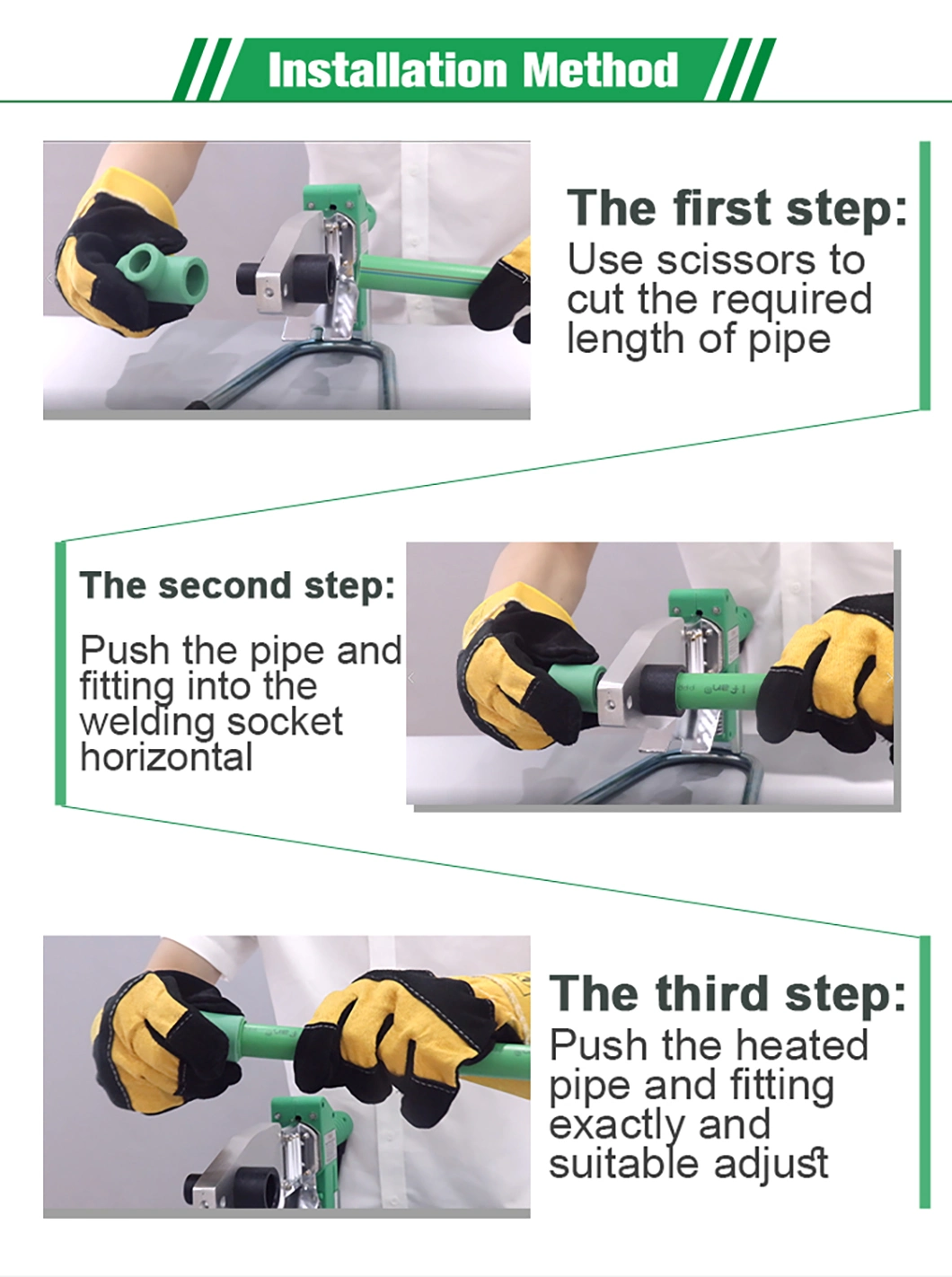 Ifan PPR Pipes Fittings Green Color Size 20mm - 110mm PPR Tee Fittings