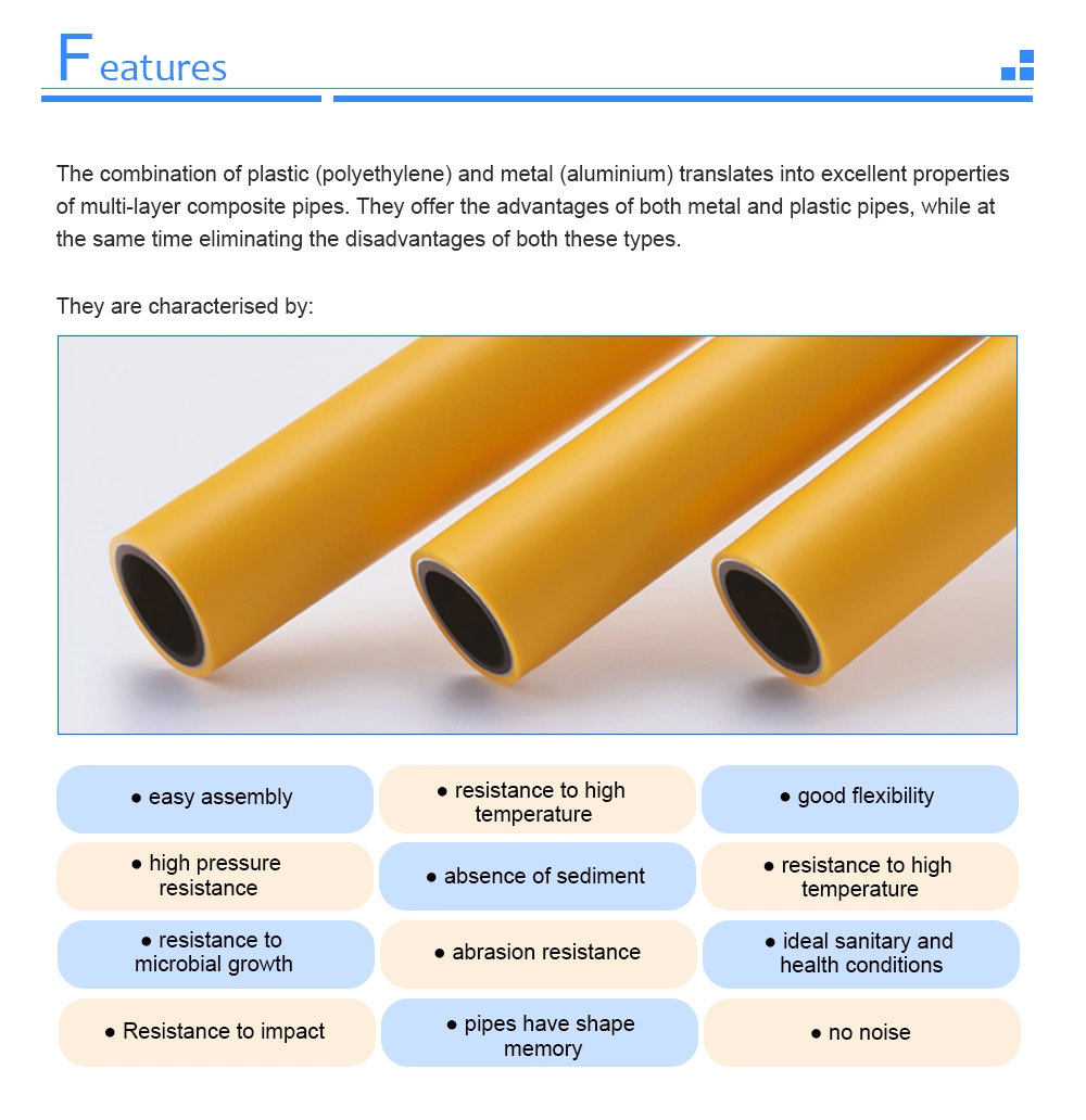 High-Temperature Flexible Plastic Pressure Composite Pex Al Pex Multilayer Resistant Heat Pipes