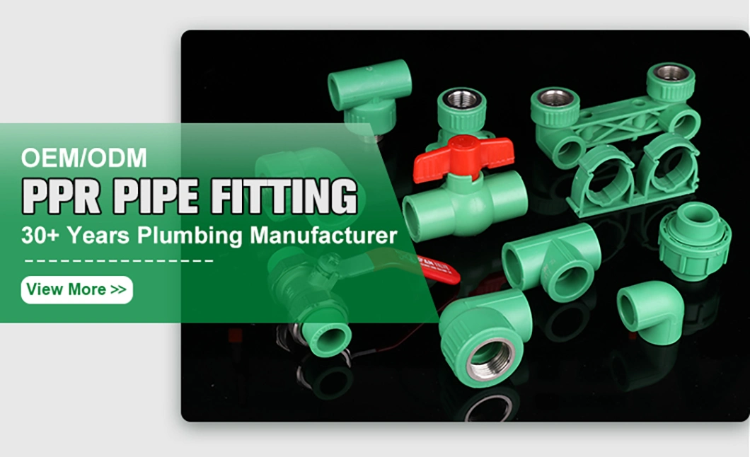 Ifan PPR Pipes Fittings Green Color Size 20mm - 110mm PPR Tee Fittings